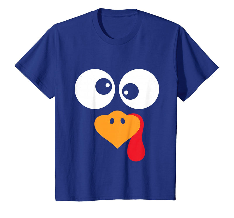 Thanksgiving shirts for Women Men Kids Thanksgiving Funny Turkey Face Costume Outfit Mens Boys Kids T-Shirt - Royal Blue