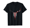 Cow skull USA Flag Bull Skull American Flag Cow Skull Western Graphic Wild West T-Shirt - Black