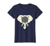 Mademark Elephant Head Ornate Mandala Illustration T-Shirt - Women - Navy Blue