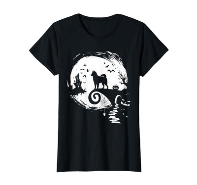 Halloween shirts for Men Women Kids Husky Dog and Moon Halloween Costume Dog Lover Funny T-Shirt