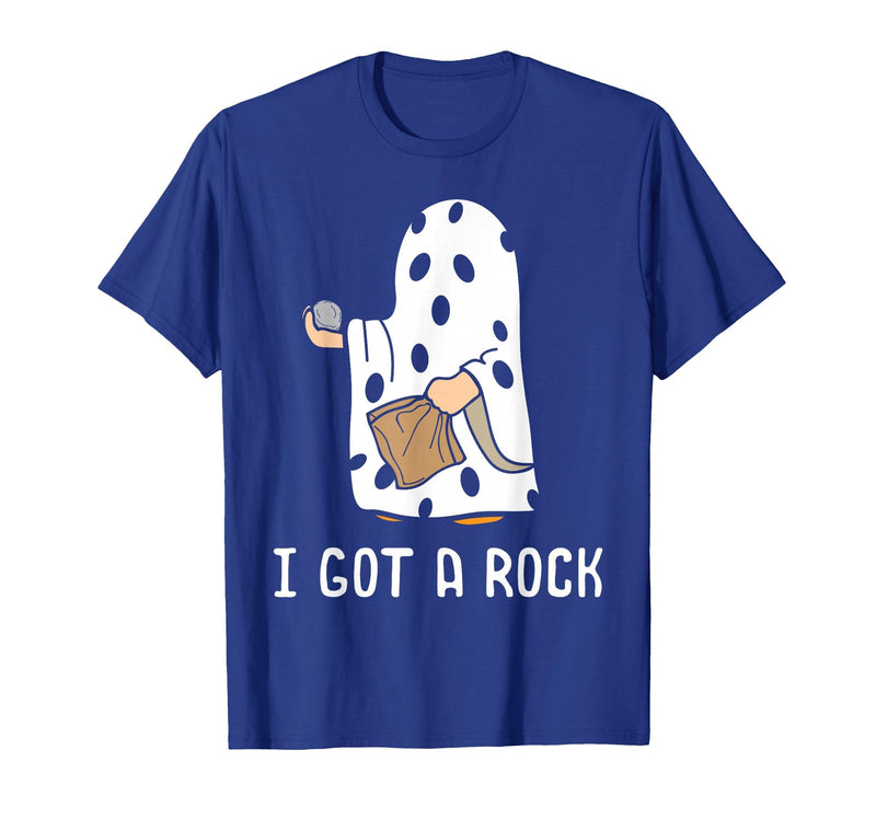 Funny Halloween Vibes Trick Or Treating I Got A Rock Funny Halloween Trick Or Treating Ghost T-Shirt - Royal Blue