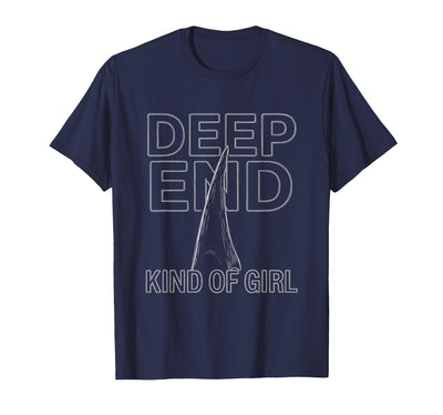 Deep End Kind of Girl Womens Shark Design T-Shirt