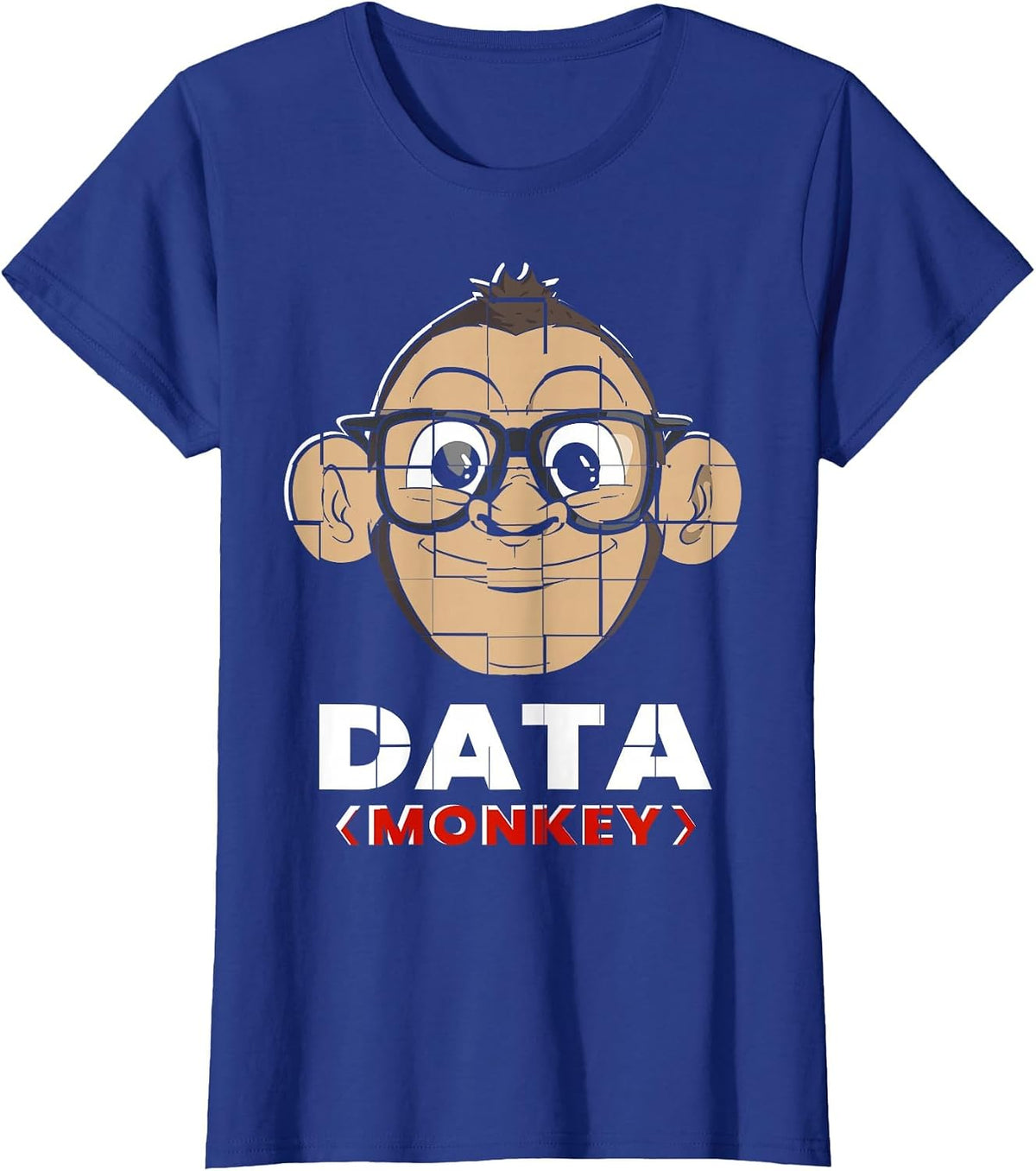 Data Monkey Data Evaluator Code Programmer T-Shirt - Royal Blue