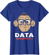 Data Monkey Data Evaluator Code Programmer T-Shirt - Royal Blue