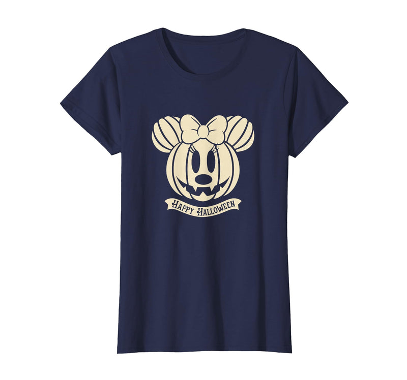 Disney Minnie Mouse Pumpkin Happy Halloween T-Shirt - Navy Blue