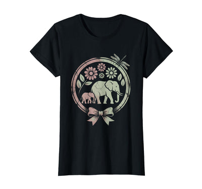 Mademark Elephant and Calf Walking Trunk to Tail Mama T-Shirt - Women