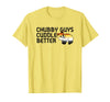 LGBTQ Pride Gifts Chubby Guys Cuddle Better Gay Bear Pride Couple Flag Love T-Shirt - Lemon Yellow