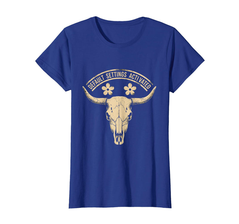 Mademark White Boy of the Year Default Settings Activated T-Shirt - Women - Royal Blue