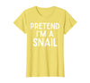Snail Costume Party Lazy Snail Halloween Costume Pretend I'm A Snail Costume Party Funny Halloween Snail T-Shirt - Lemon