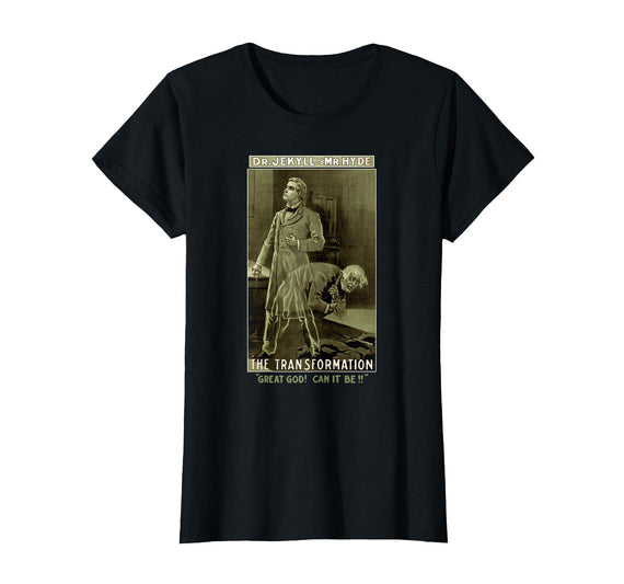 Retro Classic Halloween Monster Shirts Dr Jekyll Mr Hyde Art-Strange Case of Dr Jekyll and Mr Hyde T-Shirt - Black