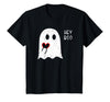 Halloween Ghosts & Stuff Clothing Hey Boo Ghost Heart Hand Sign Cute Halloween Spooky Season T-Shirt - Black