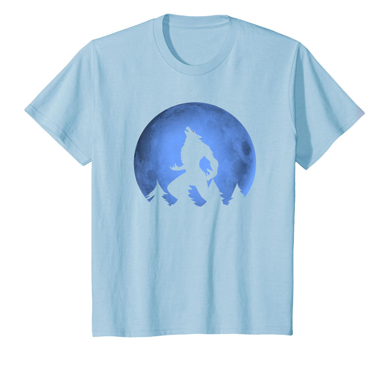 Ideas Halloween costume " Wolf moon " Wolf Halloween Costume Werewolf Blue Moon Scary for Men Boys T-Shirt - Baby Blue