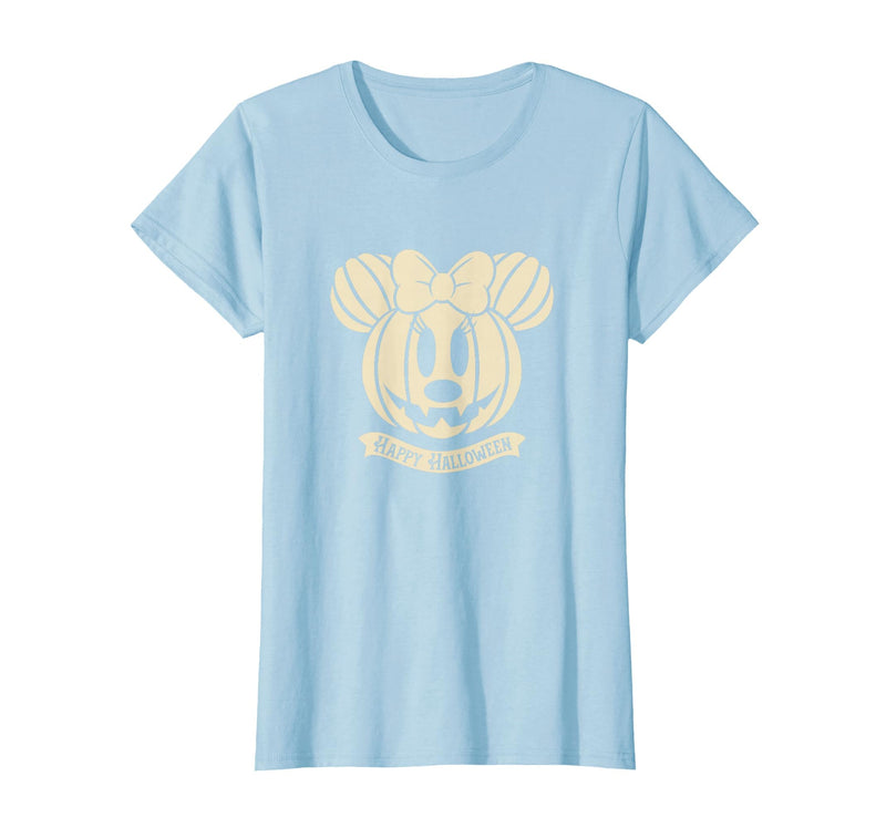 Disney Minnie Mouse Pumpkin Happy Halloween T-Shirt - Baby Blue