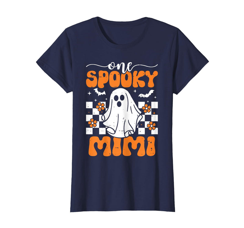 One Spooky Mimi Halloween Family Matching One Spooky Mimi Matching Family Halloween Costumes T-Shirt - Navy Blue