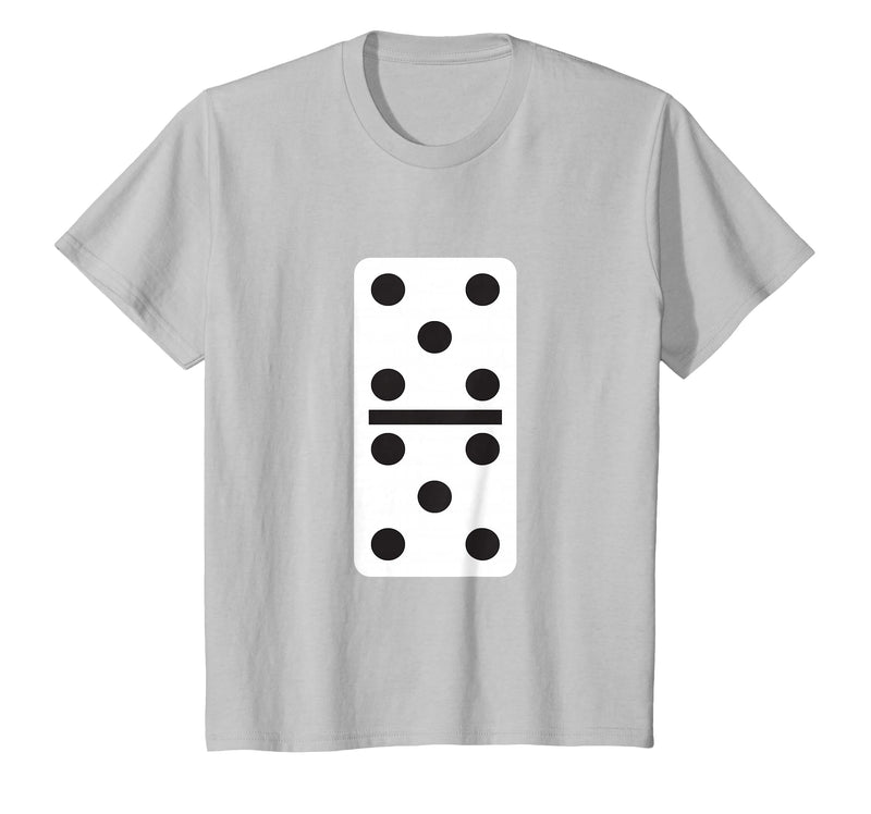 Fun and Easy Halloween Costume T-Shirts - Dominoes Double Five Dominoes Halloween Costume 5 Domino Game T-Shirt - Silver Grey