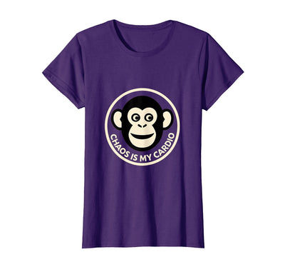 Chaos Is My Cardio Funny Monkey Design T-Shirt - Women