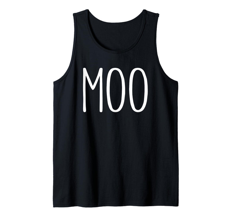 Moo Im A Cow Costume Shirts Moo Shirt Funny Adult Men Women Cow Goes Moo Costume Tank Top - Black