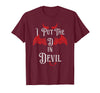 I Put the D in Devil Tees I Put the D in Devil Funny Halloween Matching Couple T-Shirt - Burgundy