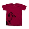 Couthclothing Men's Horse Crew Neck American Apparel T-Shirt - Cranberry