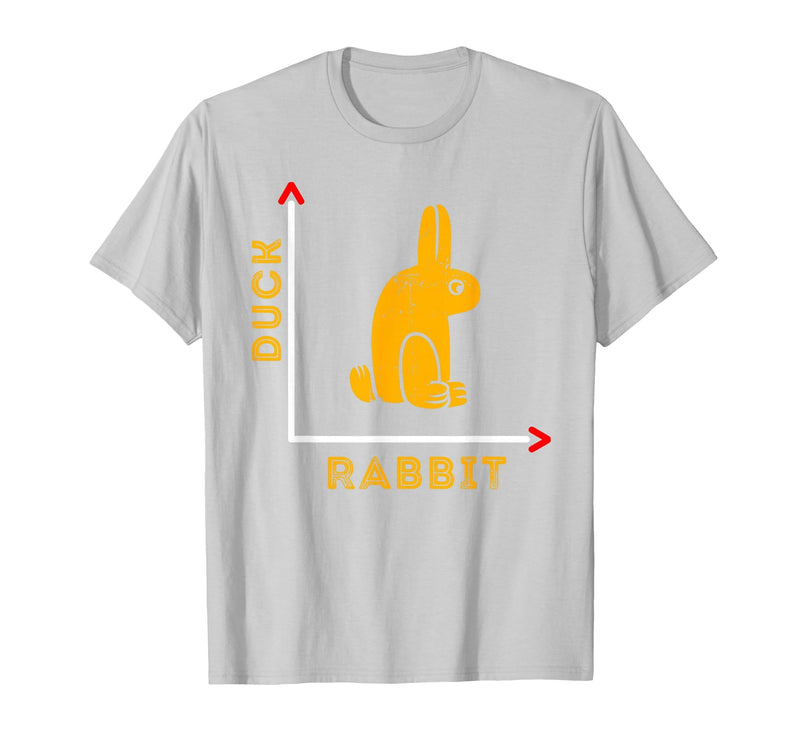 Wittgensteins Rabbit Duck Illusion Physics Nerd Math Geek T-Shirt in Silver Grey