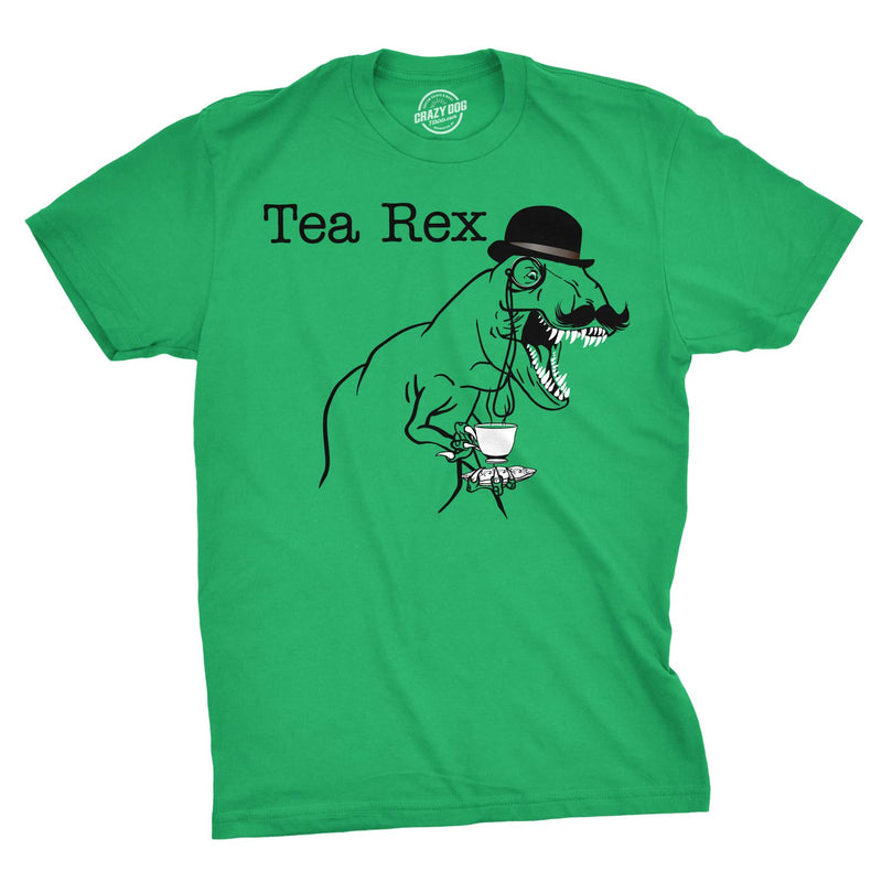 Funny for Men Food Joke for Guys with Funny Sayings Sarcastic T-Shirt in Heather Green - Tea Rex