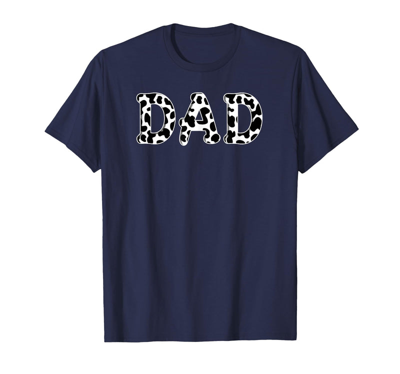 Cow Pattern Print Family Matching Birthday Apparel Cow Dad Birthday Family Matching Girl Boy Farm Birthday T-Shirt - Navy