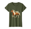Mademark Paint Horse Painted Soul Equestrian Design T-Shirt - Olive Green