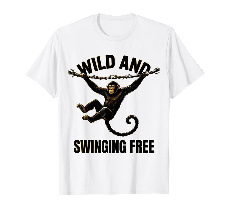 Mademark Wild and Swinging Free Monkey Graphic Design T-Shirt - Men - White