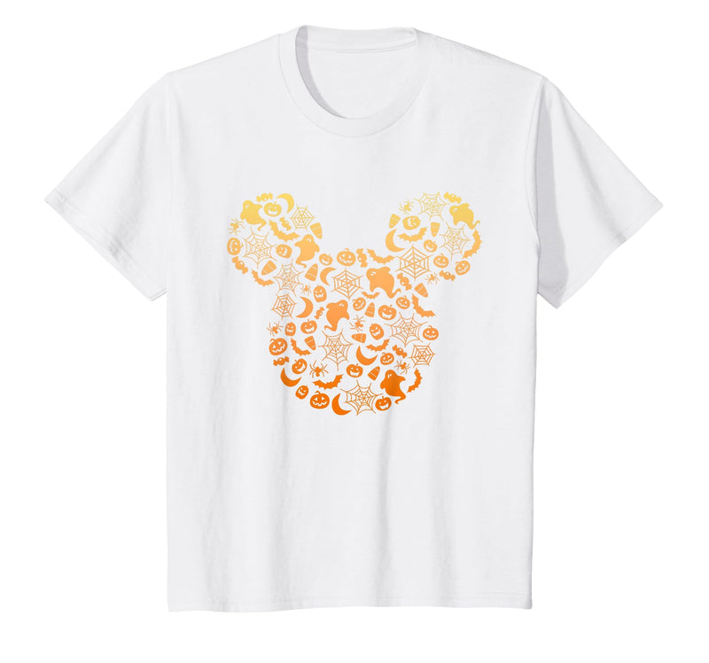 Disney Mickey Mouse Halloween Ghosts & Pumpkins Gradient T-Shirt - White