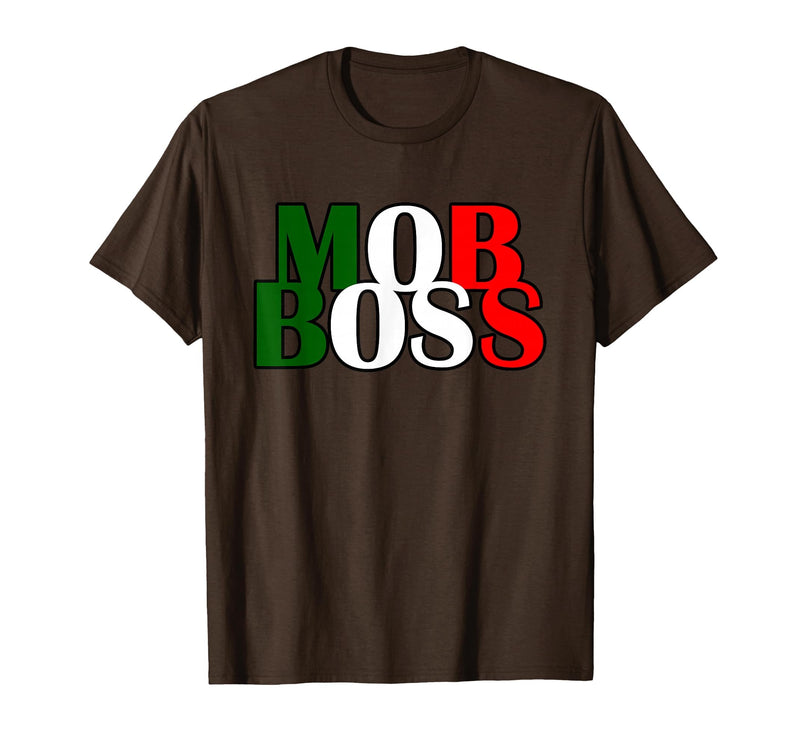 Italian Yeah B Mob Boss Italian Flag 1920s Costume Mafia Party T-Shirt - Brown
