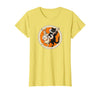 The Persnickety Owl Vintage Halloween Ephemera The Black Cat Magazine Halloween Cat Rabbit and Banjo T-Shirt - Lemon Yellow