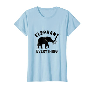 Mademark Elephant Everything Minimalist Animal Lover Design T-Shirt - Women - Baby Blue