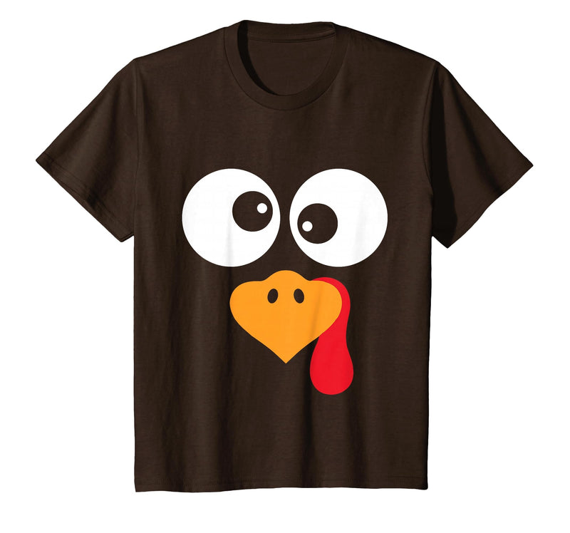 Thanksgiving shirts for Women Men Kids Thanksgiving Funny Turkey Face Costume Outfit Mens Boys Kids T-Shirt - Brown