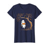 Halloween Ghost Swing Reading Vintage Ghost Swing Reading Book Swinging Halloween Costume T-Shirt - Navy Blue