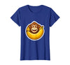 Mademark Monkey Eating Oversized Banana Slice Graphic T-Shirt - Women - Royal Blue