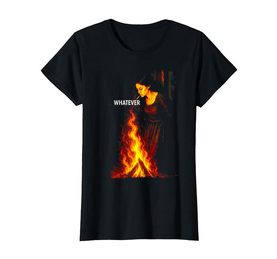 Dark Humor Collective Burning Smoking Witch Pyre, Halloween Dark Humor Gothic T-Shirt - As Pictured