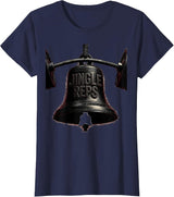 Women's Jingle Reps Blackwork Dotwork Christmas Weightlifting Gym T-Shirt - Navy Blue