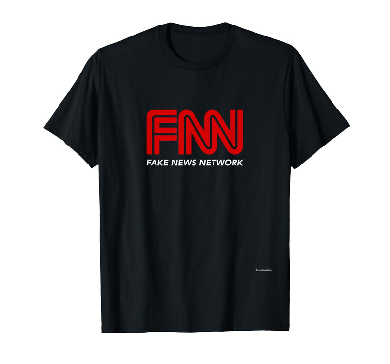 Fake News Network #fakenews Funny Trump Halloween Costume T-Shirt - Black
