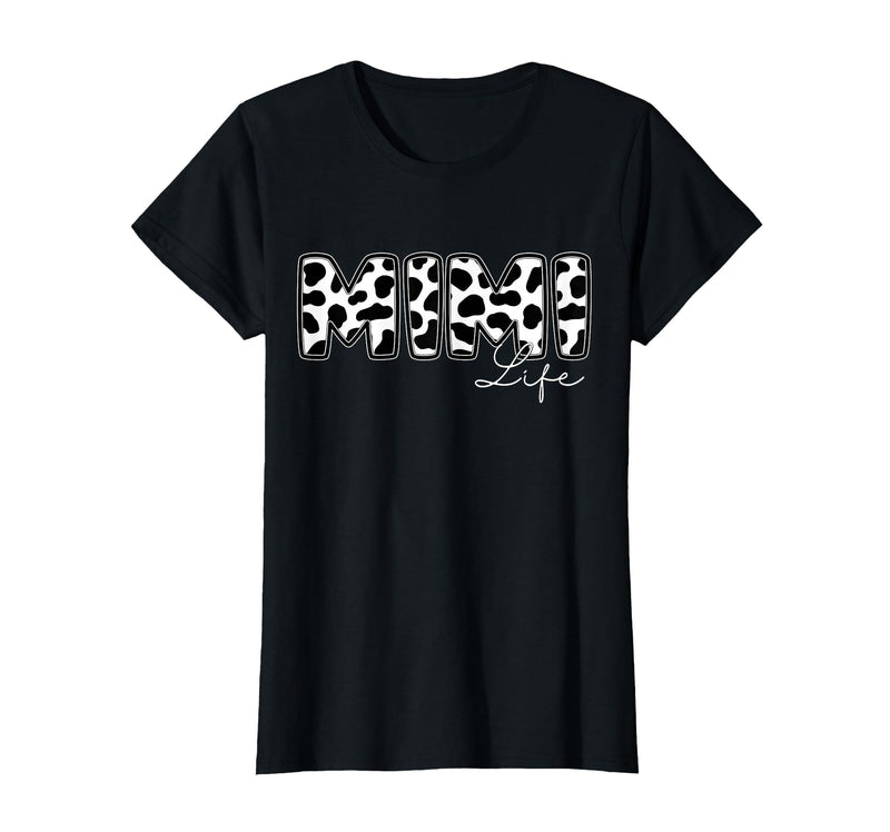 Cow Print Matching Family Apparel Mimi Life Cow Print Family Matching T-Shirt - Black