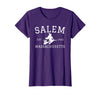 Salem Est 1626 Massachusetts Funny Salem Witch Est 1692 Salem Massachusetts Halloween T-Shirt - Purple