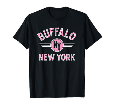 Cow Buffalo Ny Buffalo New York Circle Ny Pink T-Shirt