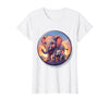 Mademark Elephant Mother and Calf Sunset Walk Design T-Shirt - Women - White