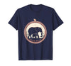 Mademark Mama Elephant Silhouette Mother and Baby Design T-Shirt - Men - Navy Blue