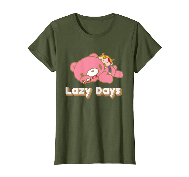 Gloomy Bear The Naughty Grizzly & Pity Lazy Days Anime T-Shirt - Olive Green
