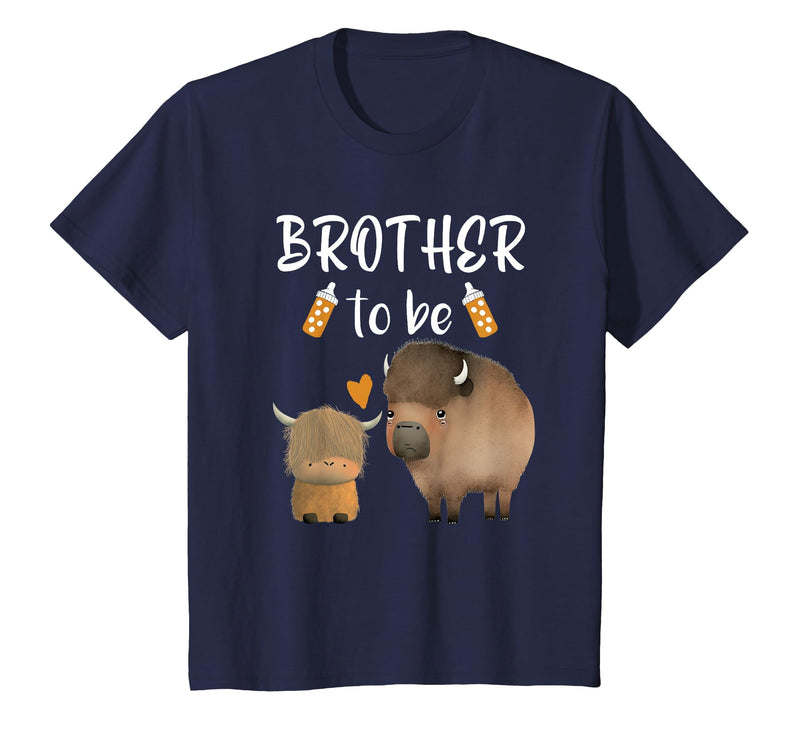 Cute Animal Buffalo Baby Shower For Brother To Be Brother to Be Buffalo Baby Shower Bison for Boy Or Girl T-Shirt - Navy Blue