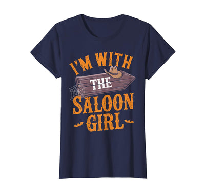 Vintage Saloon Girl Easy Halloween Costumes Women I'm with The Saloon Girl Matching Halloween Costume for Men T-Shirt