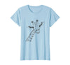 Animal Lover Themed Graphic Art Designs Giraffe Sketch Design for Men and Women T-Shirt - Baby Blue