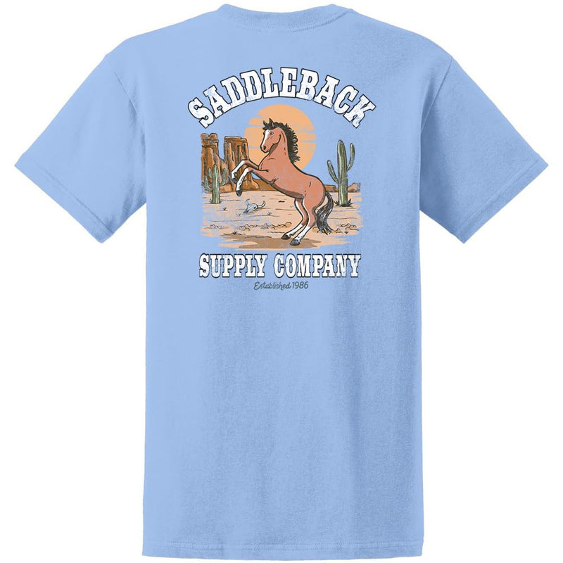 Saddleback Supply Men's Horse with No Name Heavy Tees - Light Blue / Horse With No Name