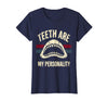 Mademark Teeth Are My Personality Shark Design T-Shirt - Navy Blue