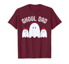 Ghoul Dad, Halloween Daddy Ghost Father of Two Ghost Girls T-Shirt - Burgundy